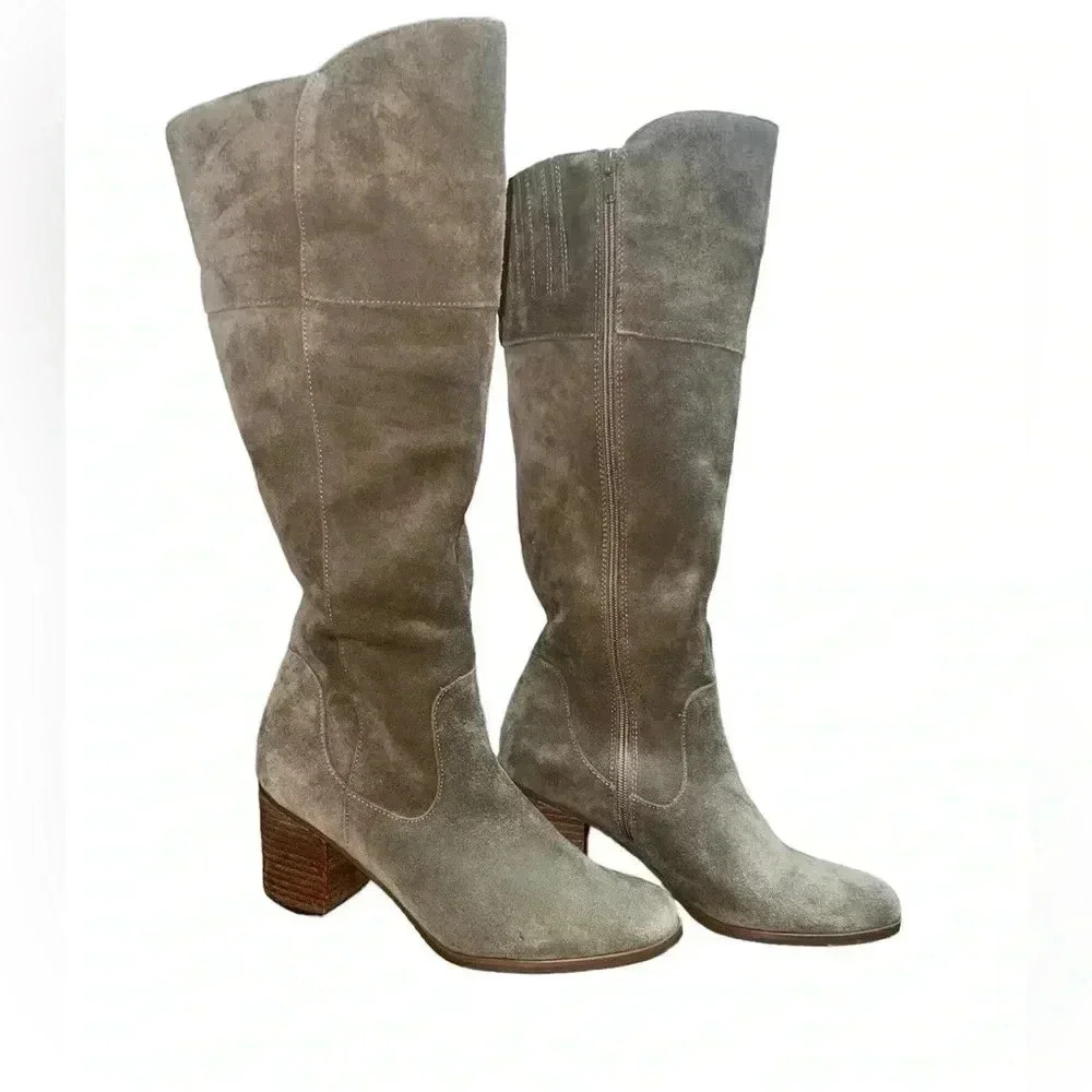 Vintage Crown Unicorn over the knee heeled suede‎ boots  women’s Sz 9.5